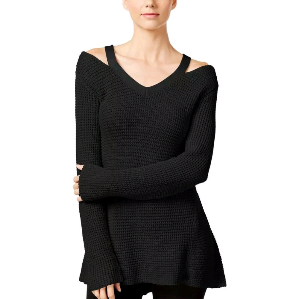 Style & Co. Black Cut-Out Tunic Sweater 🖤